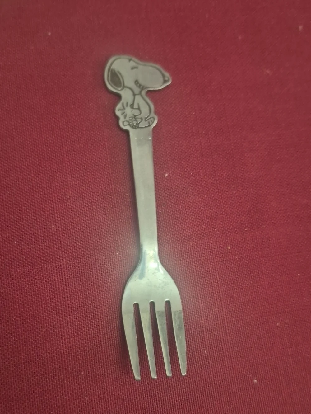 Snoopy Stainless Steel Kids Fork - Silver